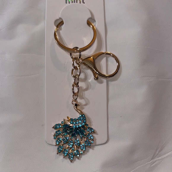 Mint Accessories - Peacock Keychain/Bag Charm-Blue